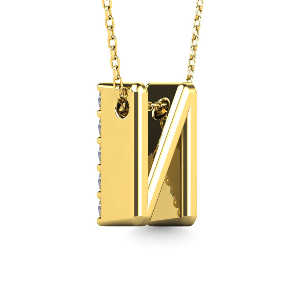 Diamond 1/6 Ct.Tw. Letter N Pendant in 14K Yellow Gold"