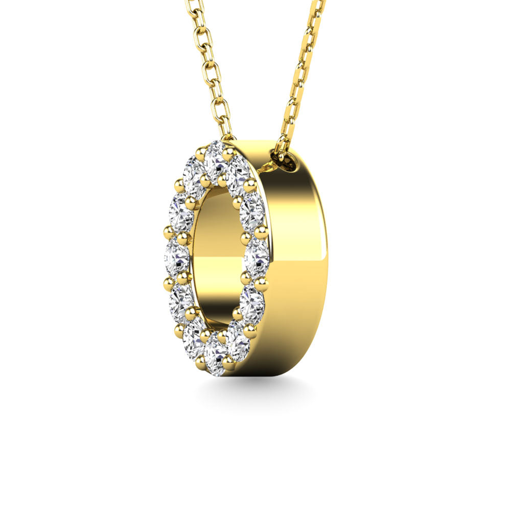 Diamond 1/8 Ct.Tw. Letter O Pendant in 14K Yellow Gold"