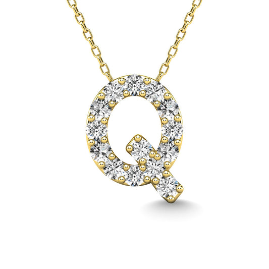 Diamond 1/6 Ct.Tw. Letter Q Pendant in 14K Yellow Gold"