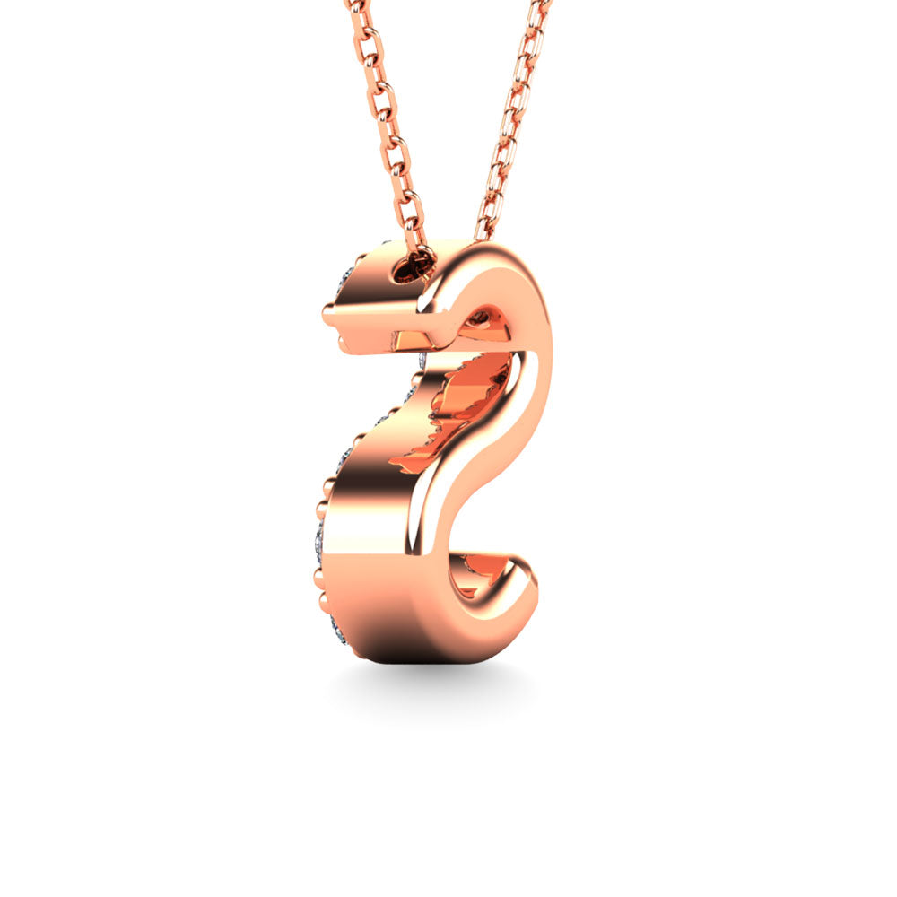 Diamond 1/10 Ct.Tw. Letter S Pendant in 14K Rose Gold"