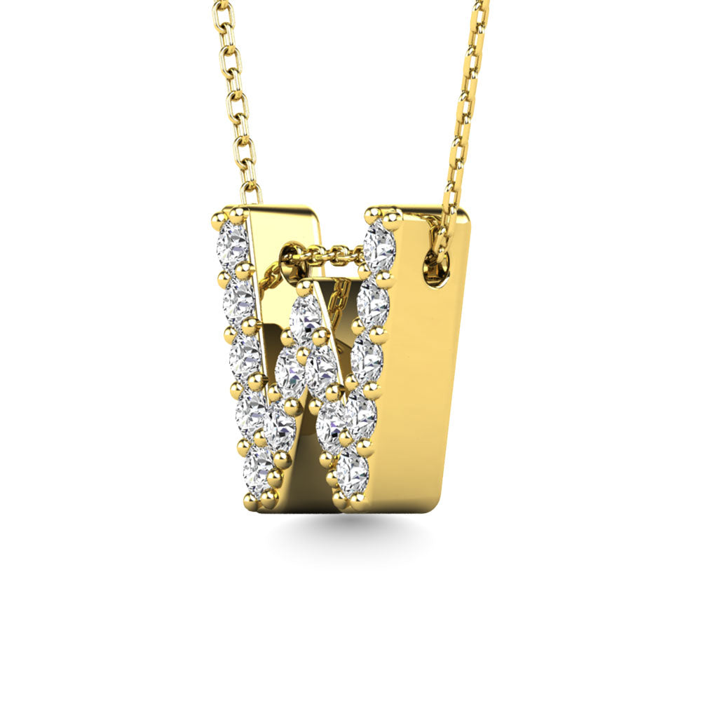 Diamond 1/6 Ct.Tw. Letter W Pendant in 14K Yellow Gold"