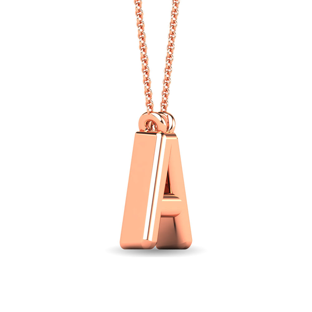 Diamond 1/20 Ct.Tw. Letter A Pendant in 10K Rose Gold