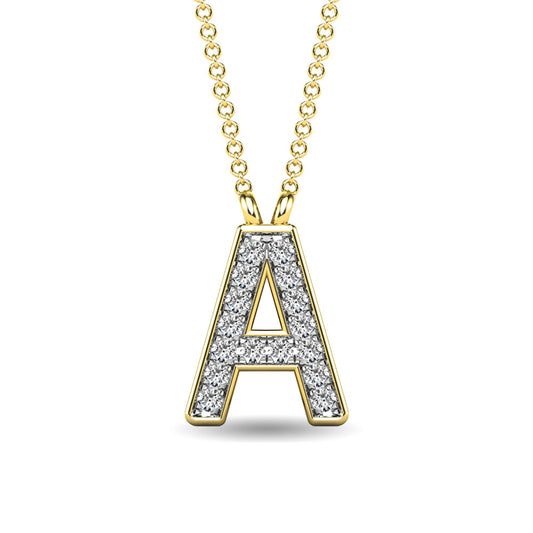 Diamond 1/20 Ct.Tw. Letter A Pendant in 10K Yellow Gold