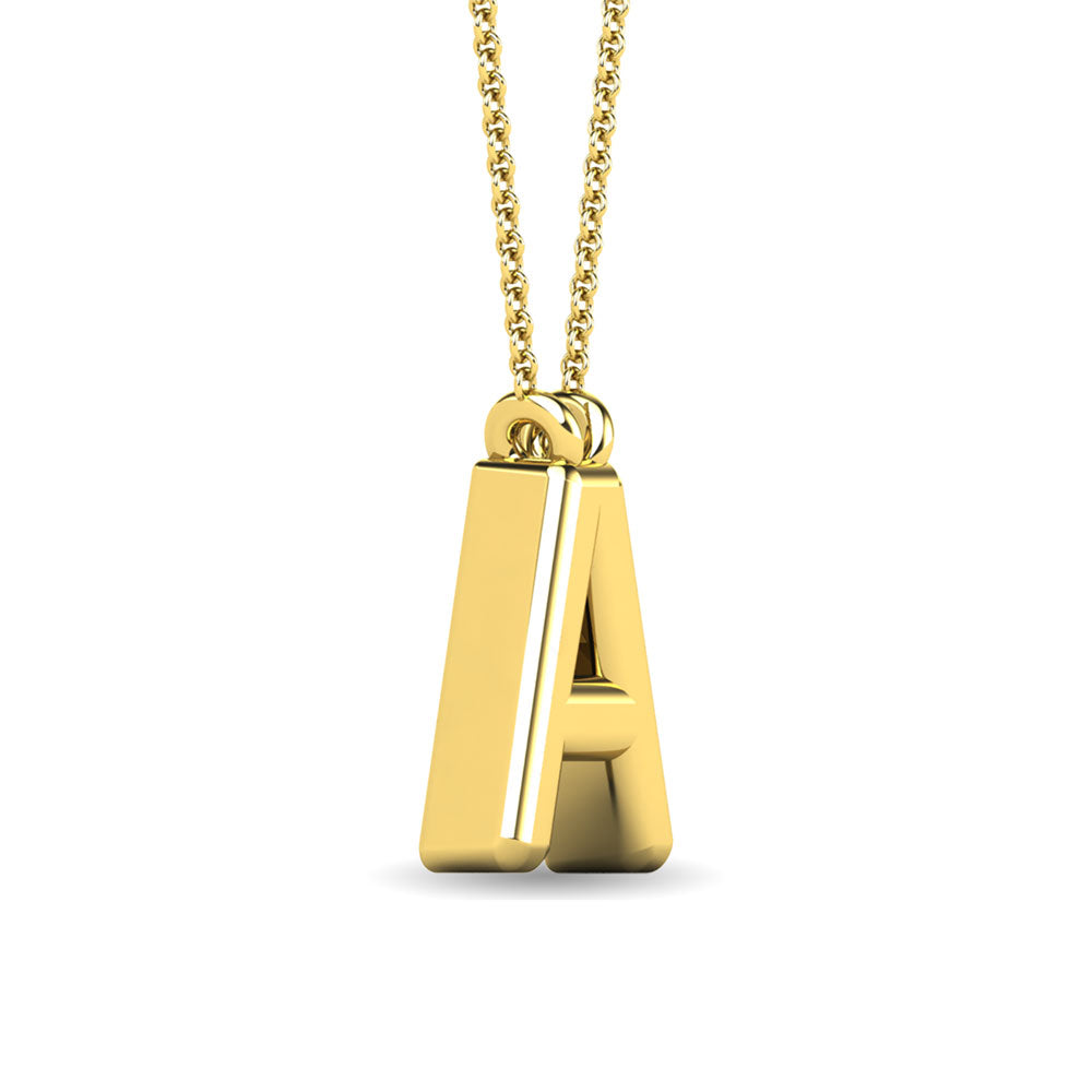 Diamond 1/20 Ct.Tw. Letter A Pendant in 10K Yellow Gold