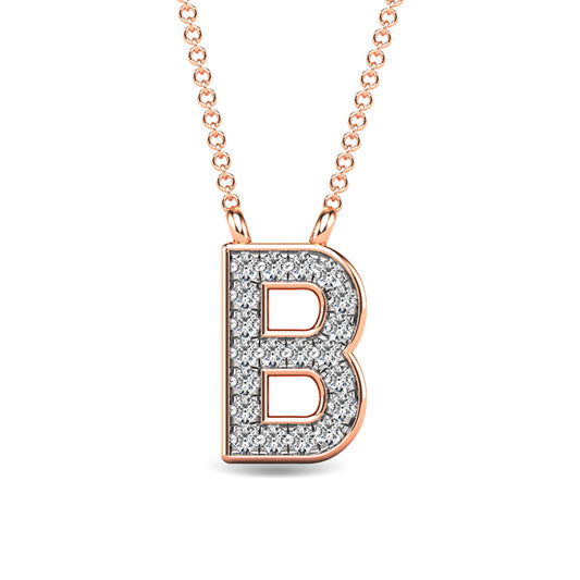 Diamond 1/20 Ct.Tw. Letter B Pendant in 10K Rose Gold