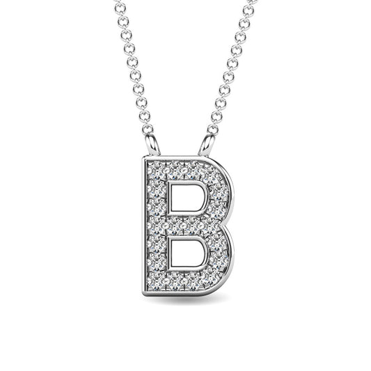 Diamond 1/20 Ct.Tw. Letter B Pendant in 10K White Gold