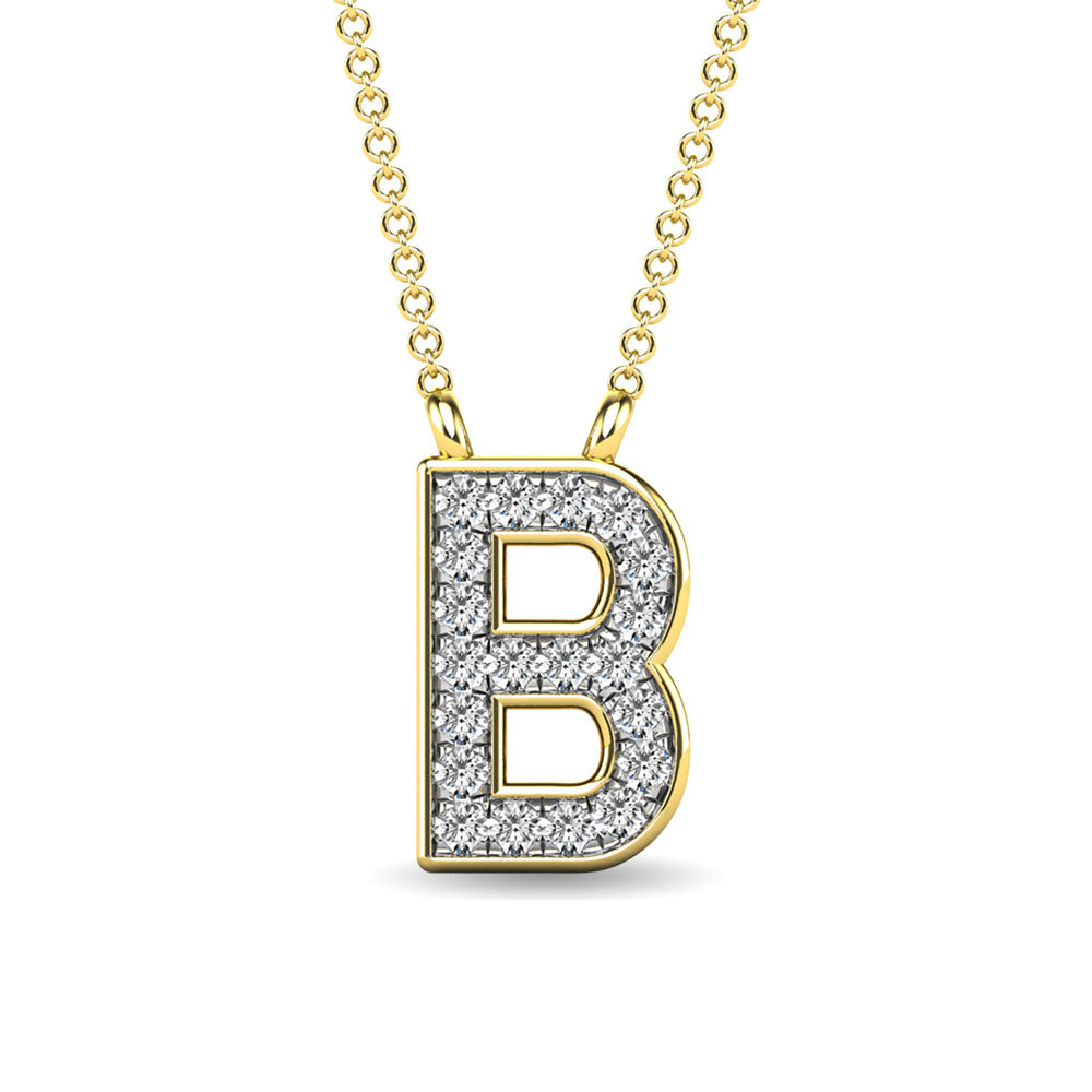 Diamond 1/20 Ct.Tw. Letter B Pendant in 10K Yellow Gold