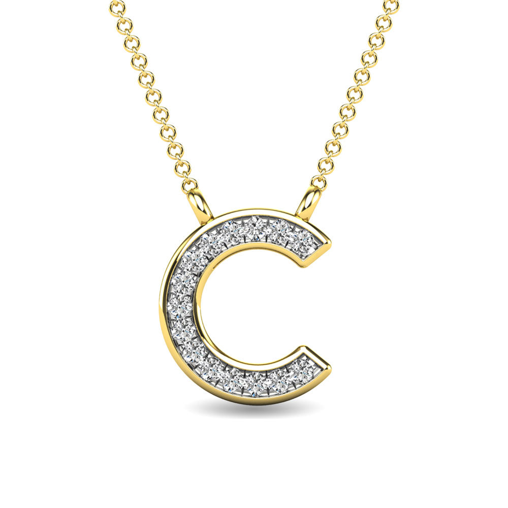 Diamond 1/20 Ct.Tw. Letter C Pendant in 10K Yellow Gold