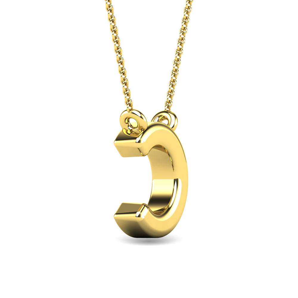 Diamond 1/20 Ct.Tw. Letter C Pendant in 10K Yellow Gold