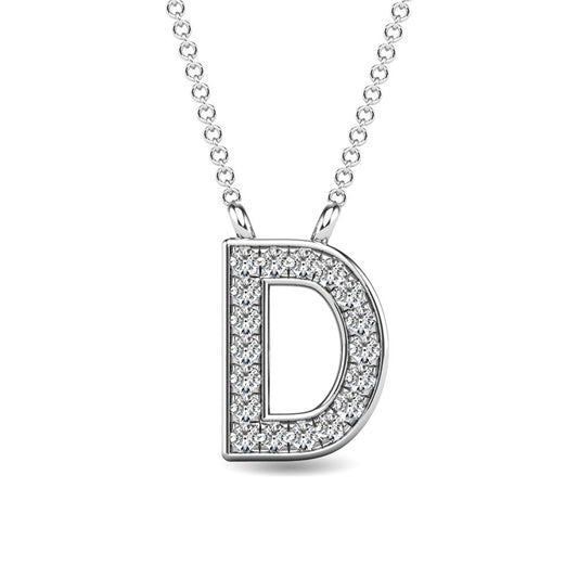 Diamond 1/20 Ct.Tw. Letter D Pendant in 10K White Gold