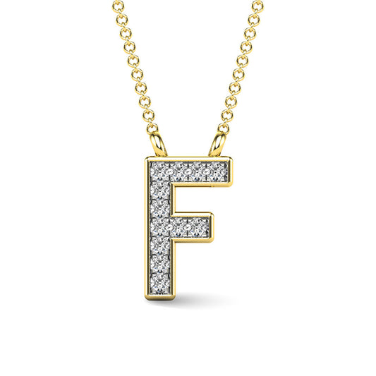 Diamond 1/20 Ct.Tw. Letter F Pendant in 10K Yellow Gold