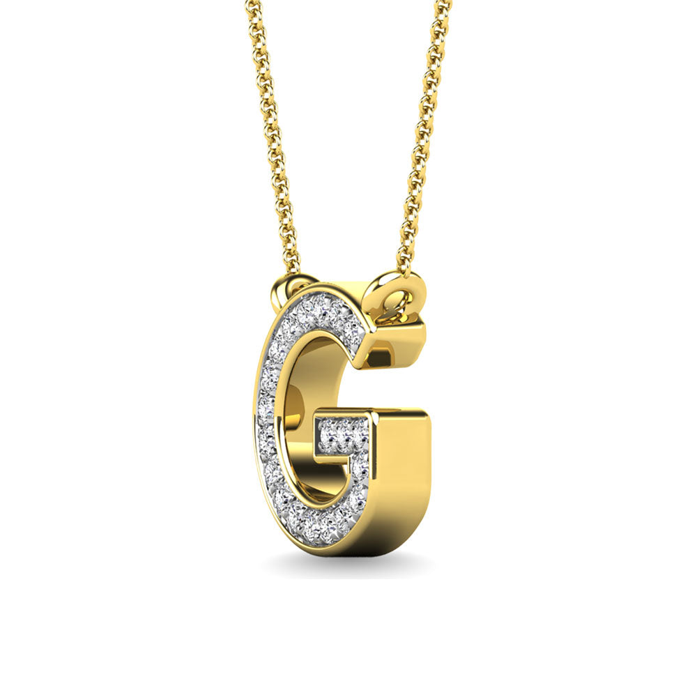 Diamond 1/20 Ct.Tw. Letter G Pendant in 10K Yellow Gold