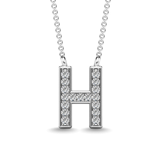 Diamond 1/20 Ct.Tw. Letter H Pendant in 10K White Gold