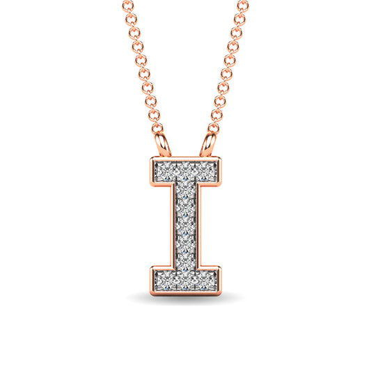 Diamond 1/20 Ct.Tw. Letter I Pendant in 10K Rose Gold