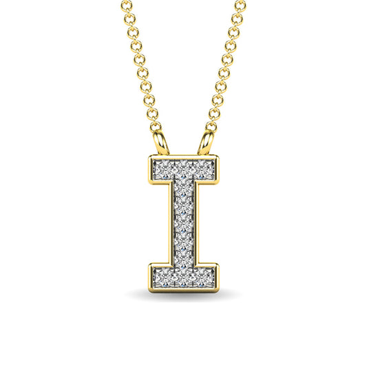 Diamond 1/20 Ct.Tw. Letter I Pendant in 10K Yellow Gold