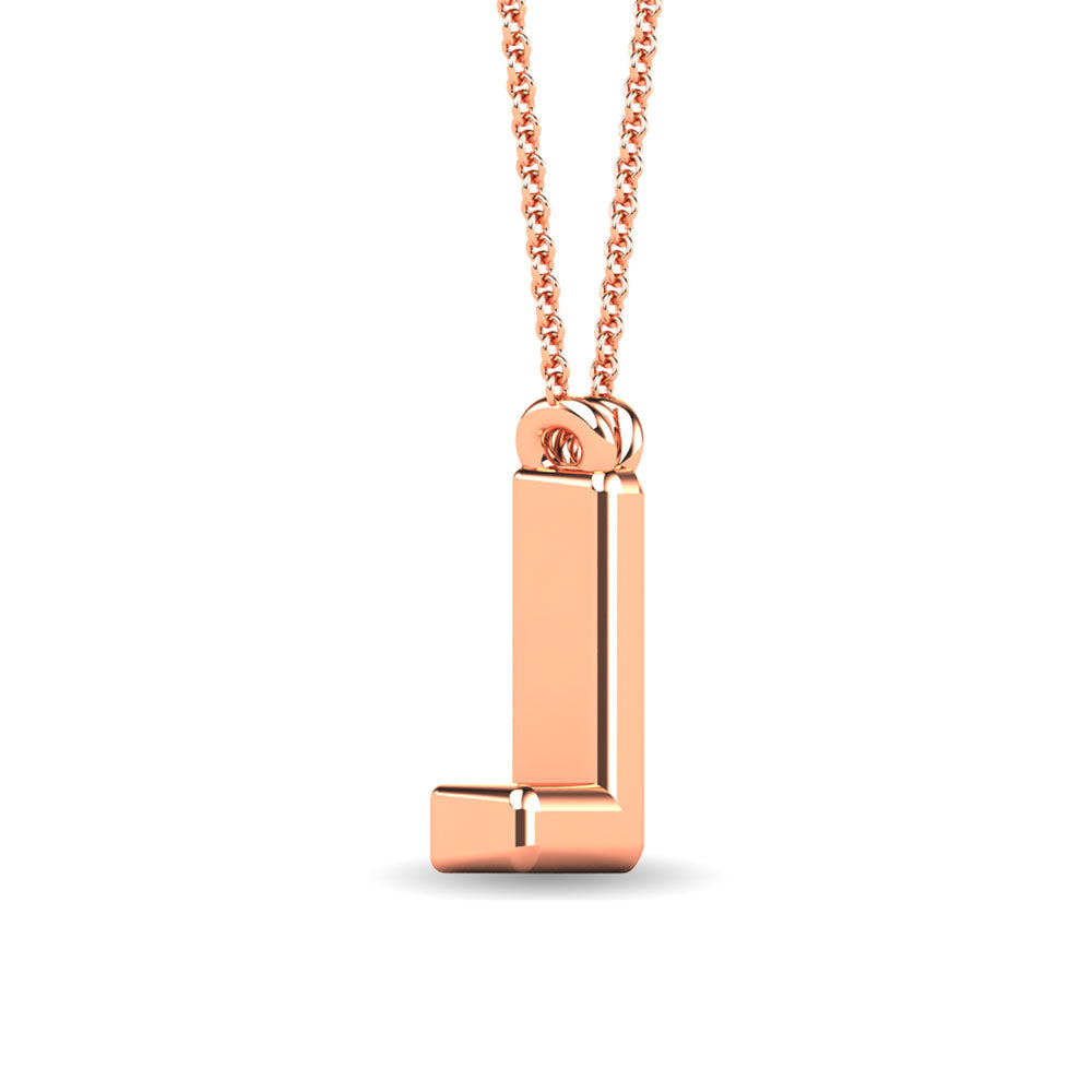 Diamond 1/20 Ct.Tw. Letter L Pendant in 10K Rose Gold