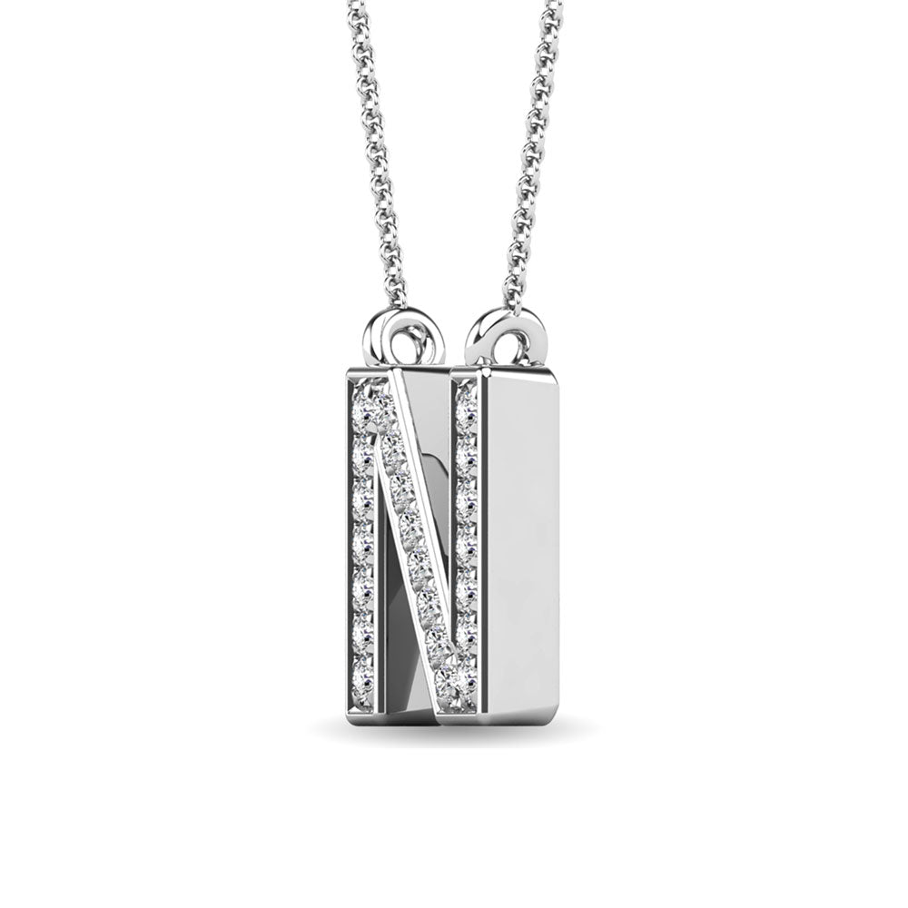 Diamond 1/20 Ct.Tw. Letter N Pendant in 10K White Gold