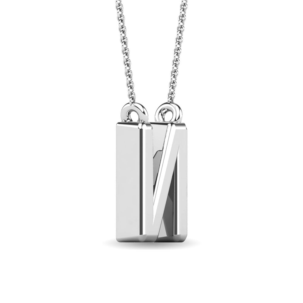 Diamond 1/20 Ct.Tw. Letter N Pendant in 10K White Gold