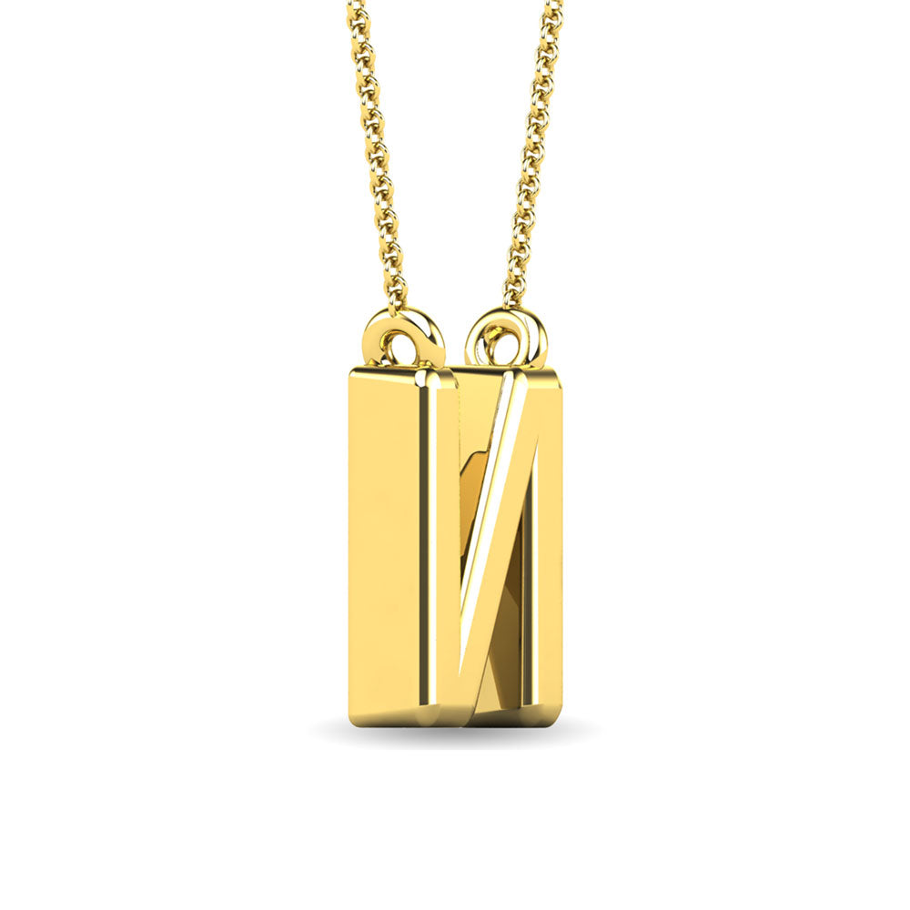 Diamond 1/20 Ct.Tw. Letter N Pendant in 10K Yellow Gold