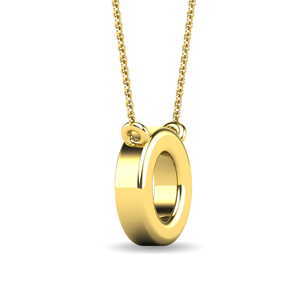 Diamond 1/20 Ct.Tw. Letter O Pendant in 10K Yellow Gold