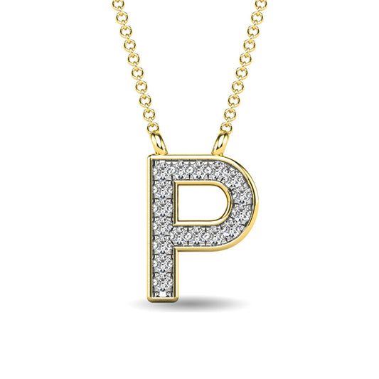 Diamond 1/20 Ct.Tw. Letter P Pendant in 10K Yellow Gold