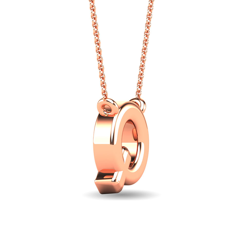 Diamond 1/20 Ct.Tw. Letter Q Pendant in 10K Rose Gold