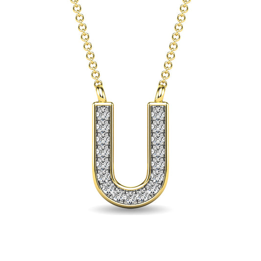 Diamond 1/20 Ct.Tw. Letter U Pendant in 10K Yellow Gold