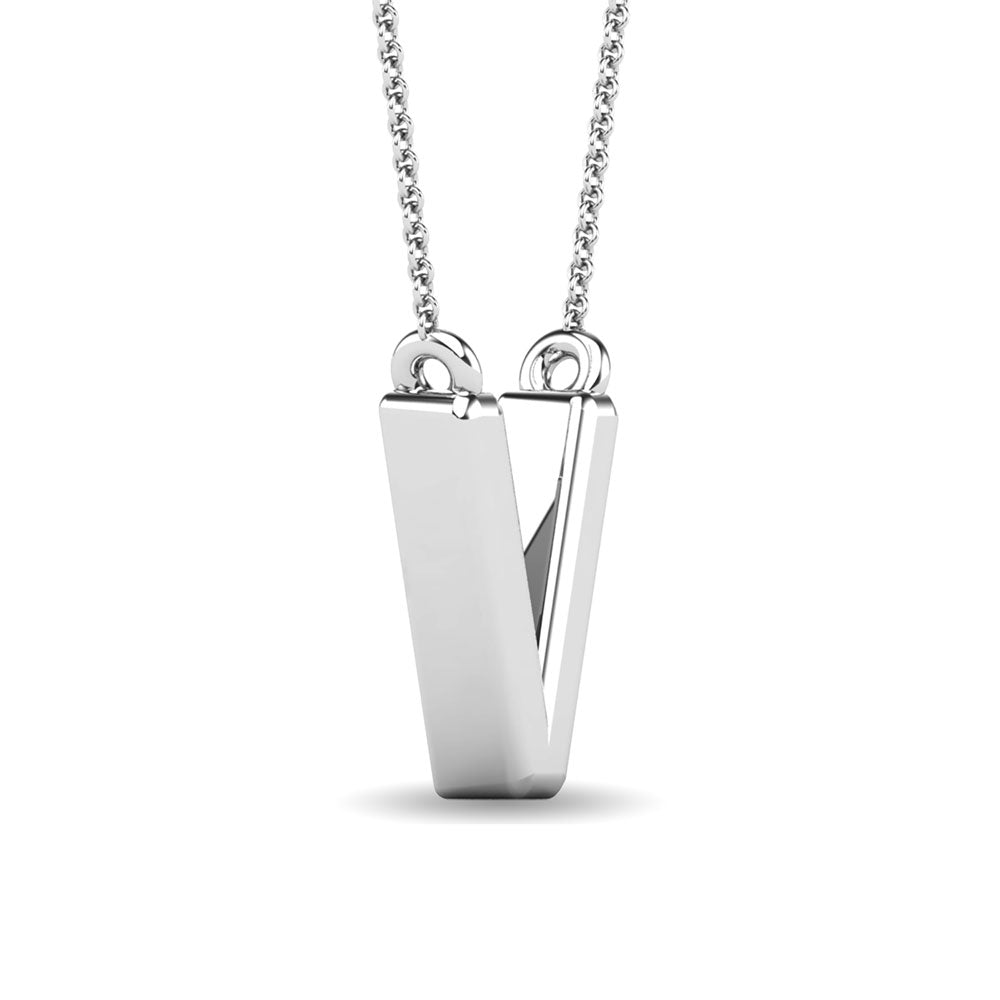 Diamond 1/20 Ct.Tw. Letter V Pendant in 10K White Gold