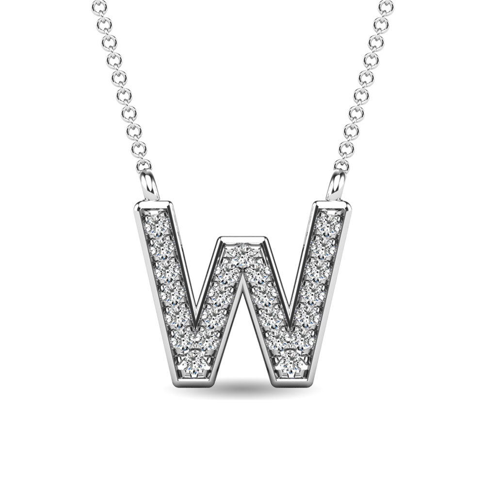 Diamond 1/20 Ct.Tw. Letter W Pendant in 10K White Gold