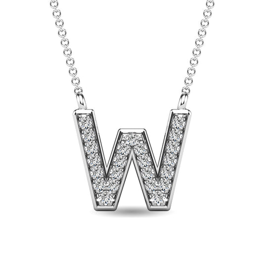 Diamond 1/20 Ct.Tw. Letter W Pendant in 10K White Gold