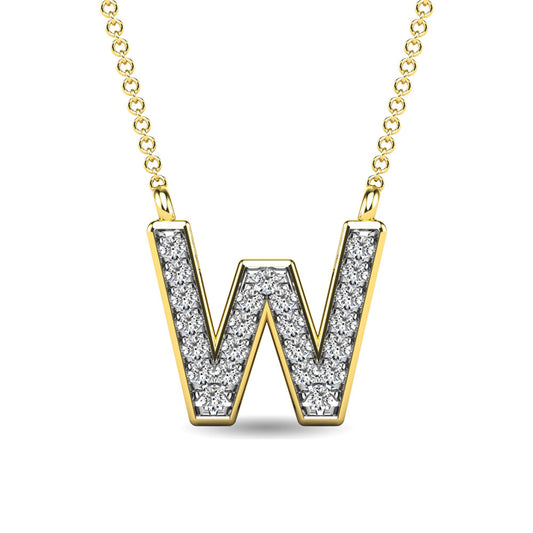 Diamond 1/20 Ct.Tw. Letter W Pendant in 10K Yellow Gold