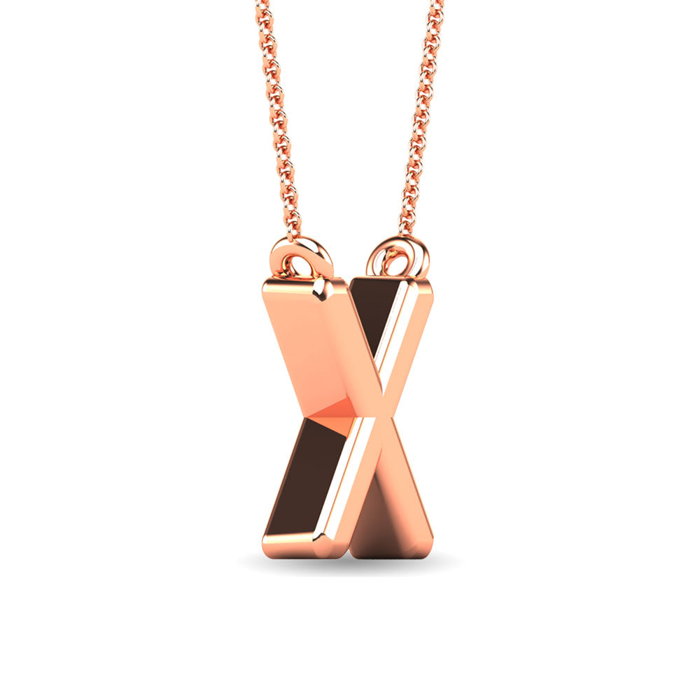 Diamond 1/20 Ct.Tw. Letter X Pendant in 10K Rose Gold