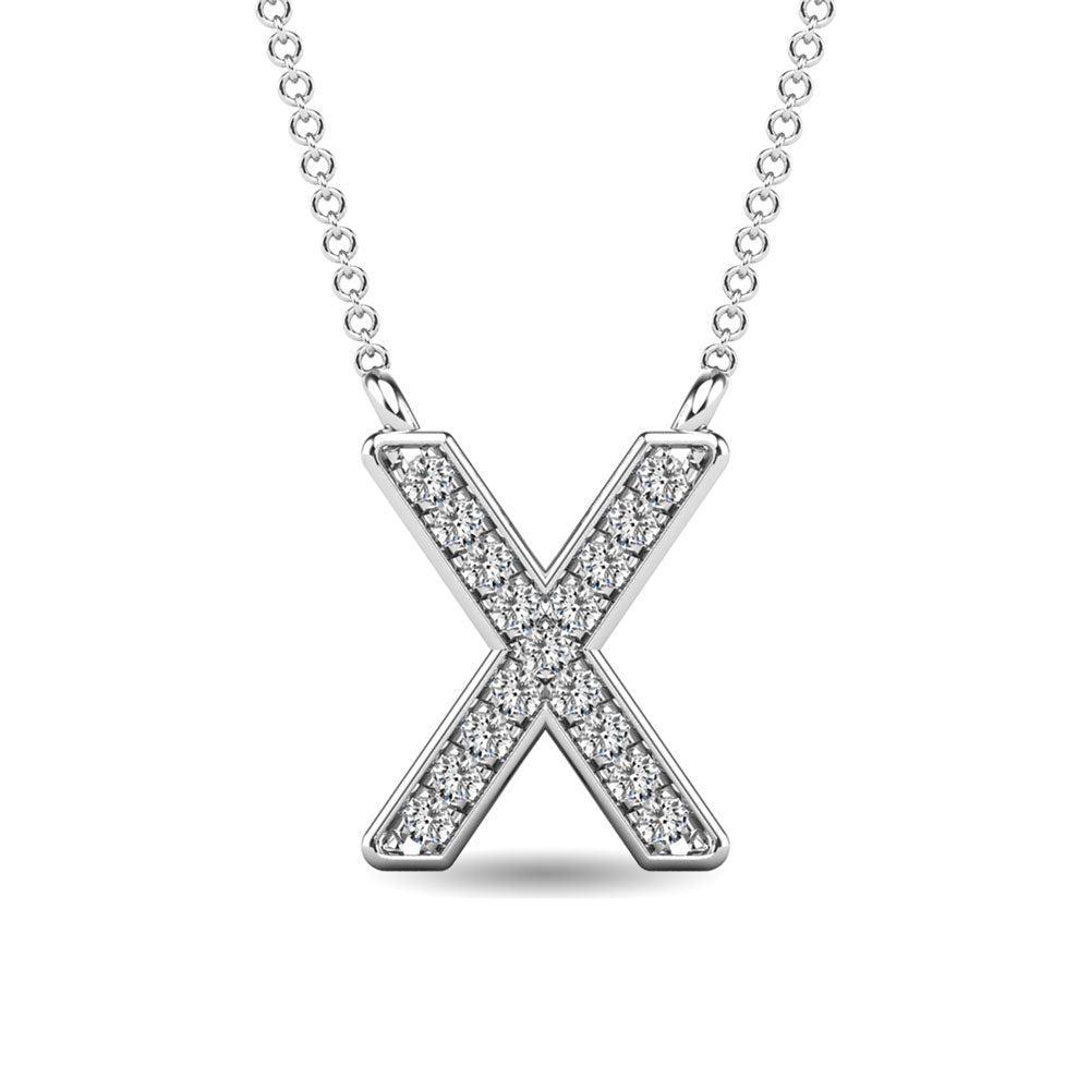 Diamond 1/20 Ct.Tw. Letter X Pendant in 10K White Gold