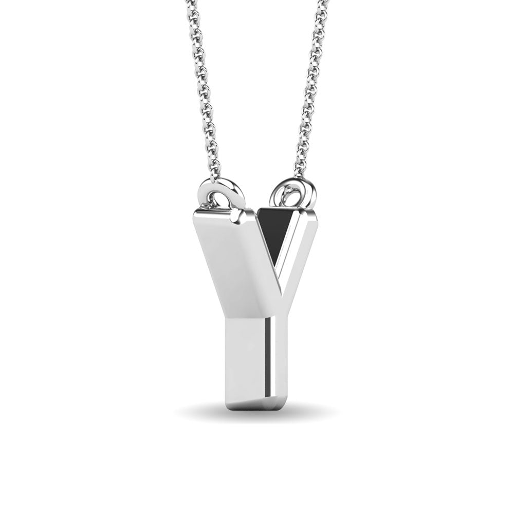 Diamond 1/20 Ct.Tw. Letter Y Pendant in 10K White Gold