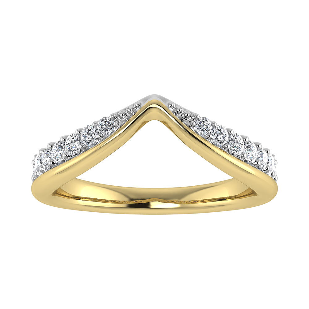 14K Yellow Gold 1/3 Ct Ct.Tw. Diamond Chevron Band