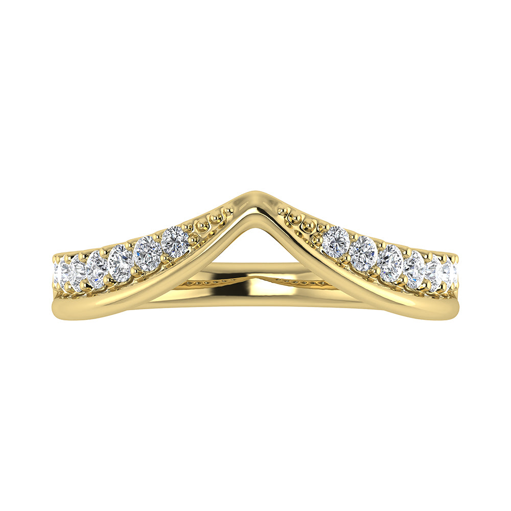 14K Yellow Gold 1/3 Ct Ct.Tw. Diamond Chevron Band