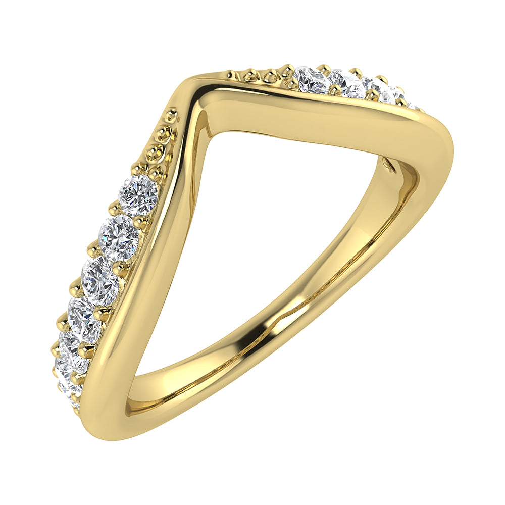 14K Yellow Gold 1/3 Ct Ct.Tw. Diamond Chevron Band