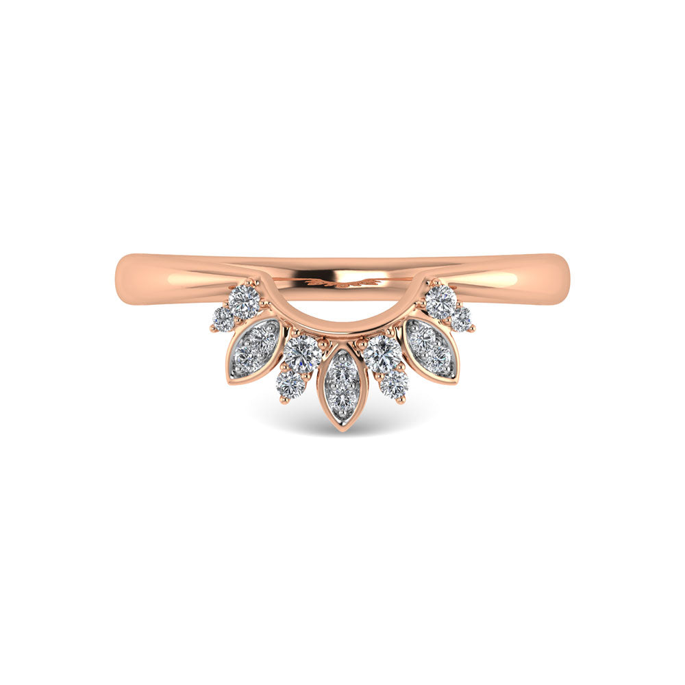 Diamond 1/8 Ct.Tw. Curve Band in 14K Rose Gold
