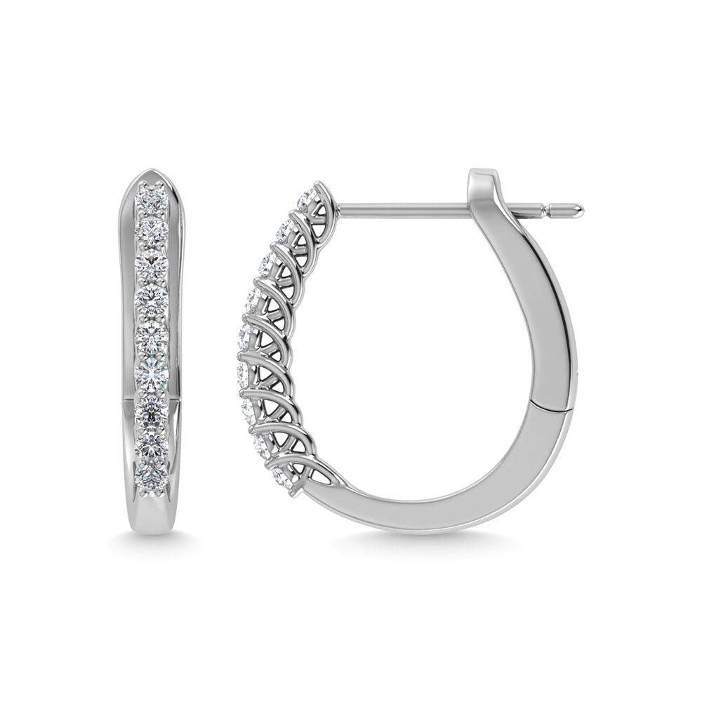 Diamond 1 Ct.Tw. Hoop Earrings in 14K White Gold