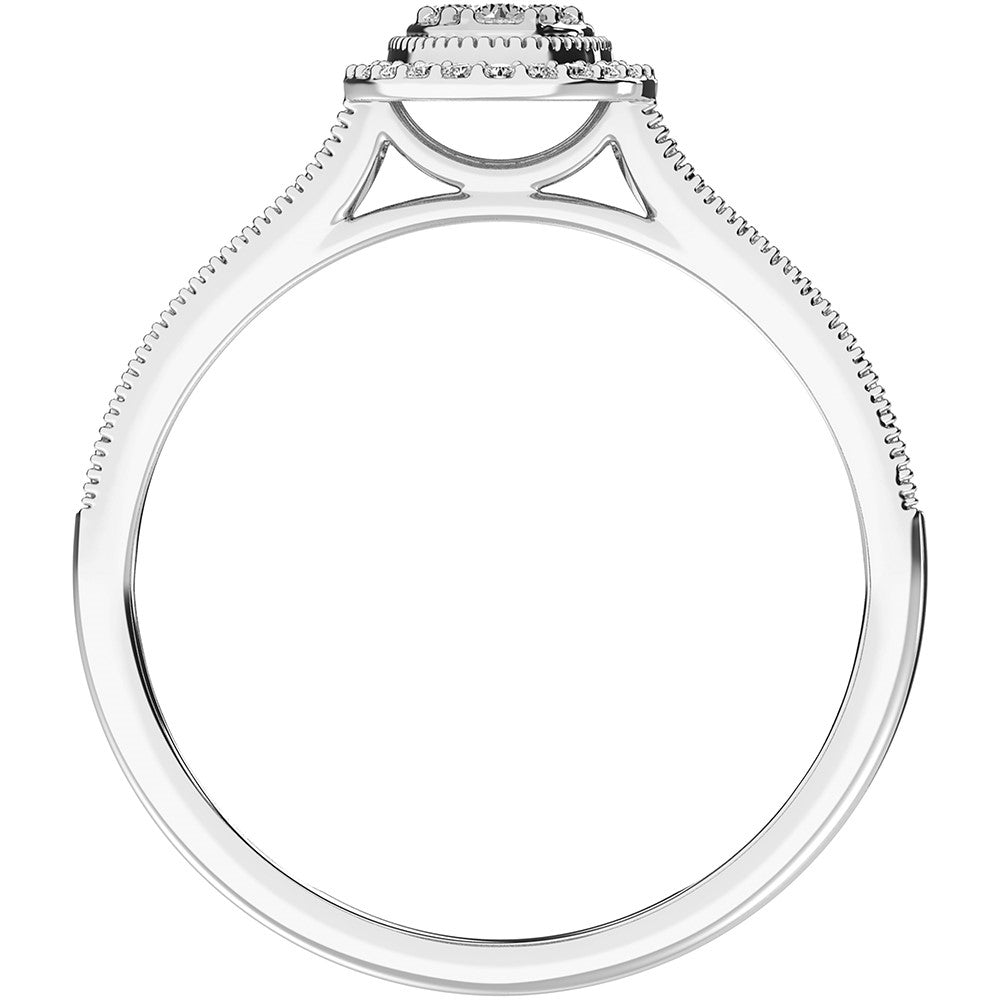 10K White Gold 1/4 Ct.Tw. Diamond Oval Shape Promise Ring