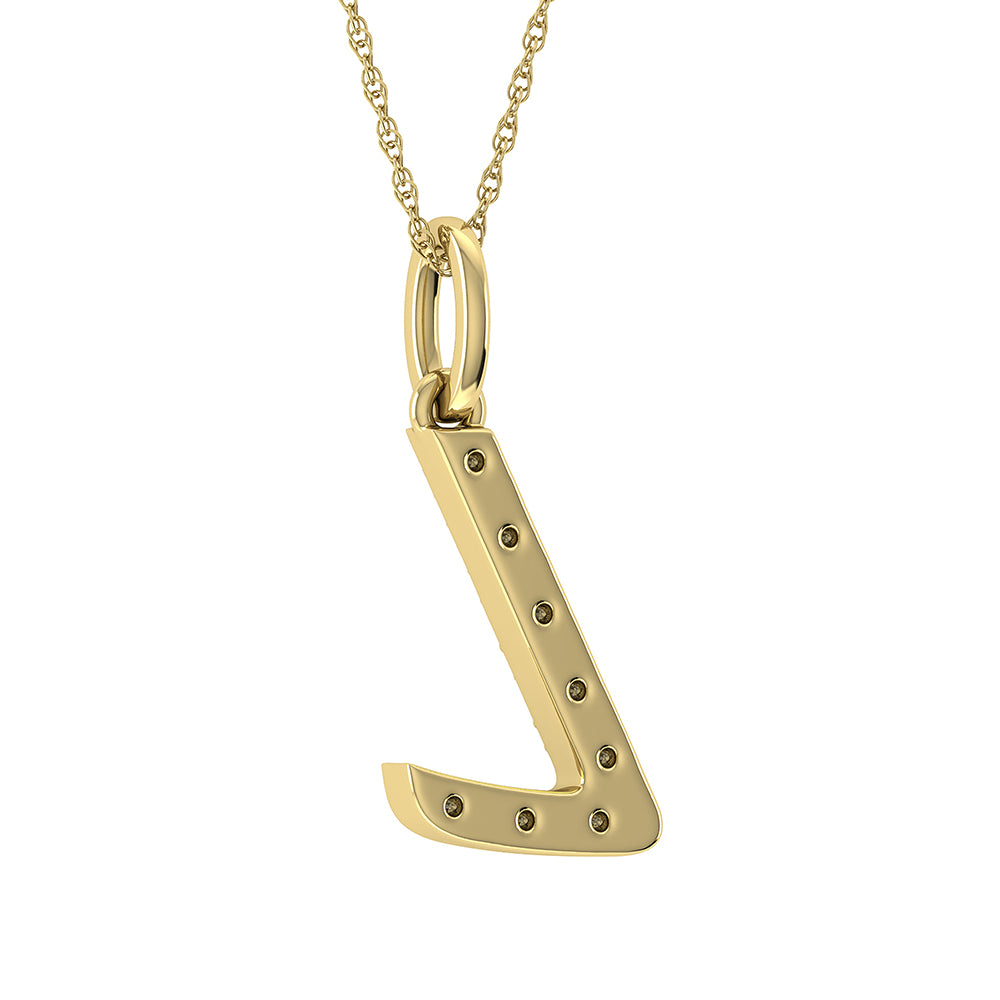 Diamond 1/8 Ct.Tw. Letter L Pendant in 10K Yellow Gold