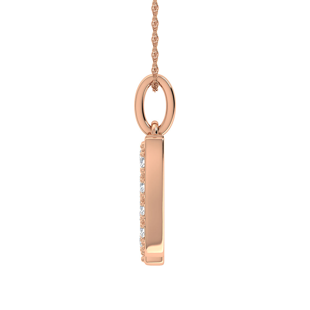 Diamond 1/8 Ct.Tw. Letter N Pendant in 10K Rose Gold