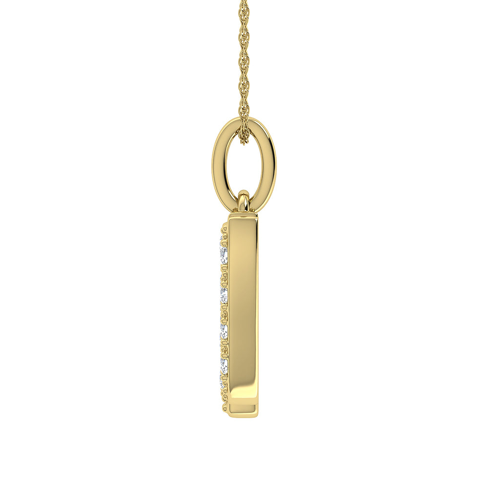 Diamond 1/8 Ct.Tw. Letter N Pendant in 10K Yellow Gold