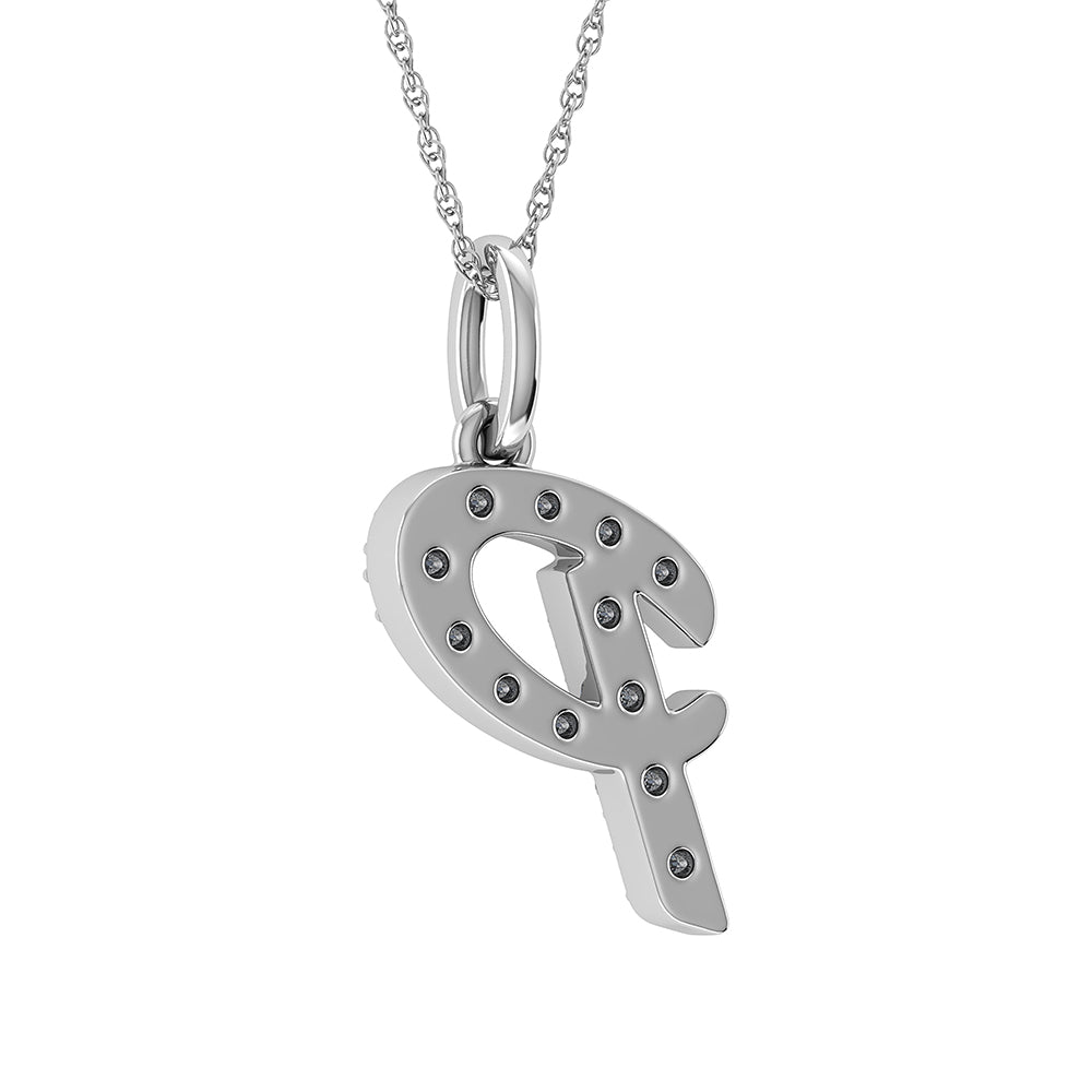 Diamond 1/8 Ct.Tw. Letter P Pendant in 10K White Gold