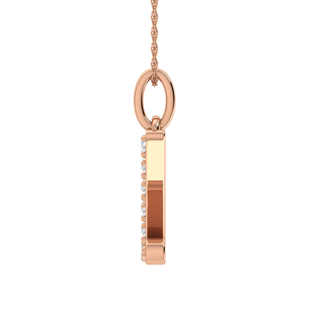 Diamond 1/8 Ct.Tw. Letter Z Pendant in 10K Rose Gold