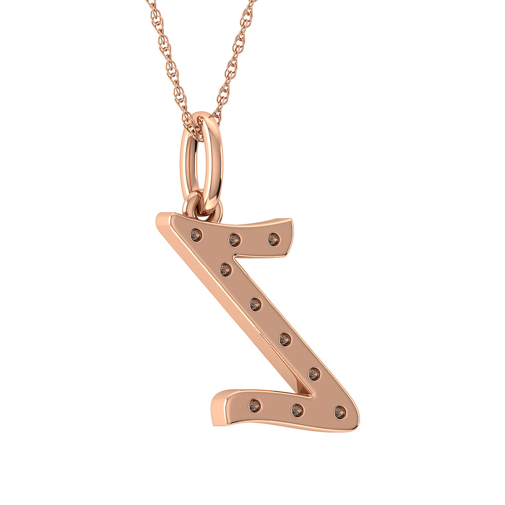 Diamond 1/8 Ct.Tw. Letter Z Pendant in 10K Rose Gold