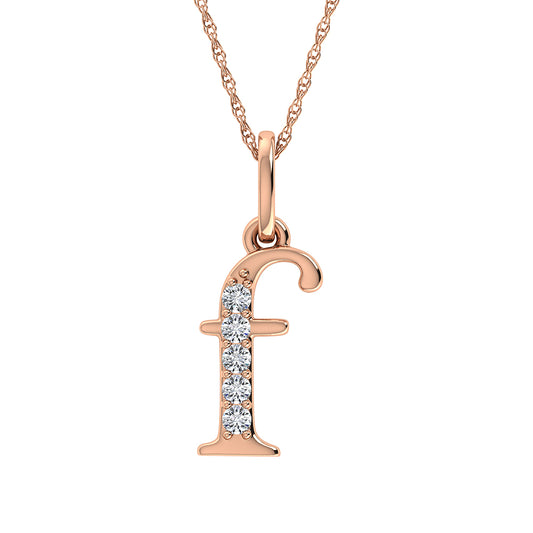 Diamond 1/20 Ct.Tw. Letter F Pendant in 10K Rose Gold