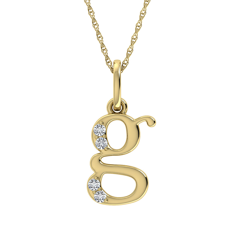 Diamond 1/20 Ct.Tw. Letter G Pendant in 10K Yellow Gold