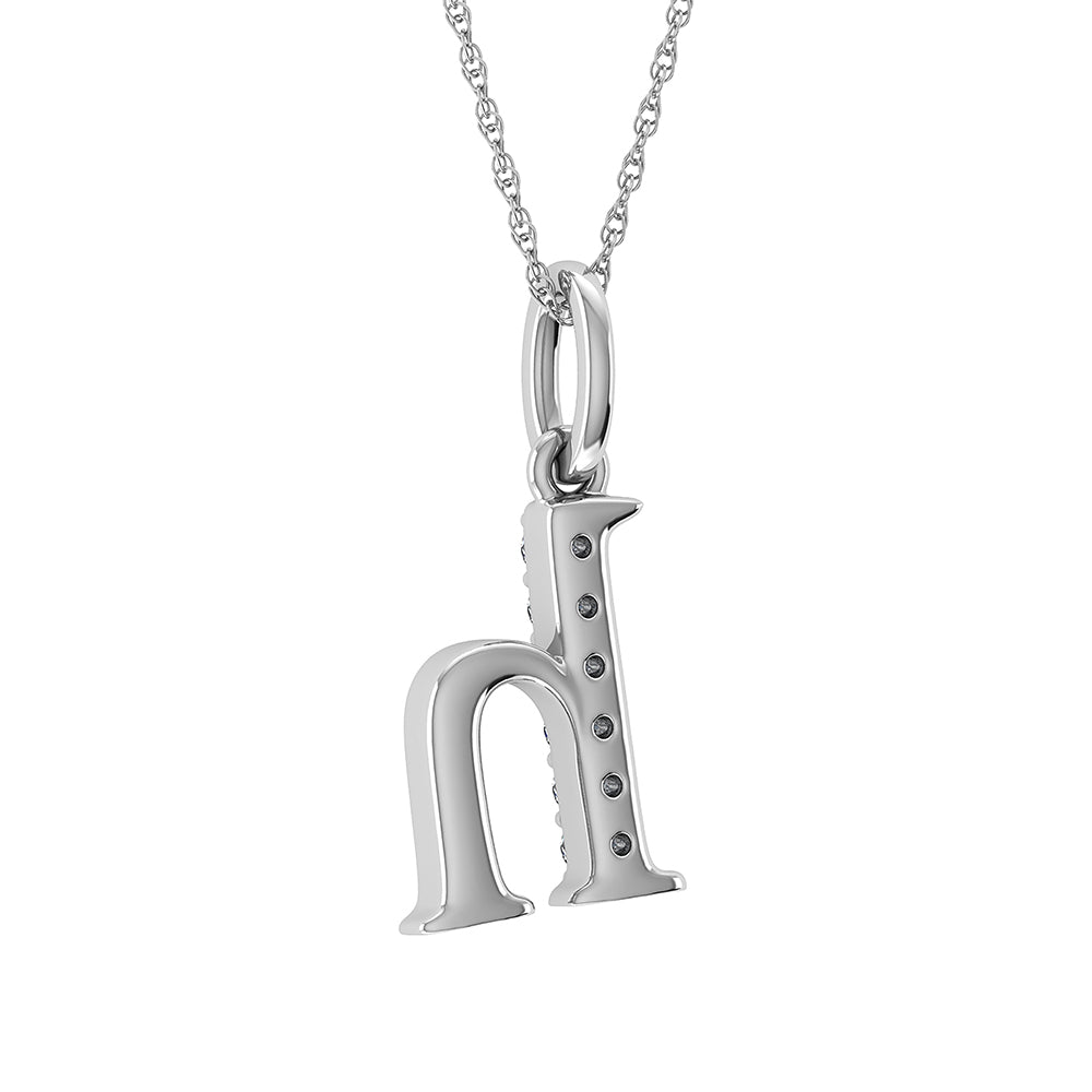 Diamond 1/20 Ct.Tw. Letter H Pendant in 10K White Gold