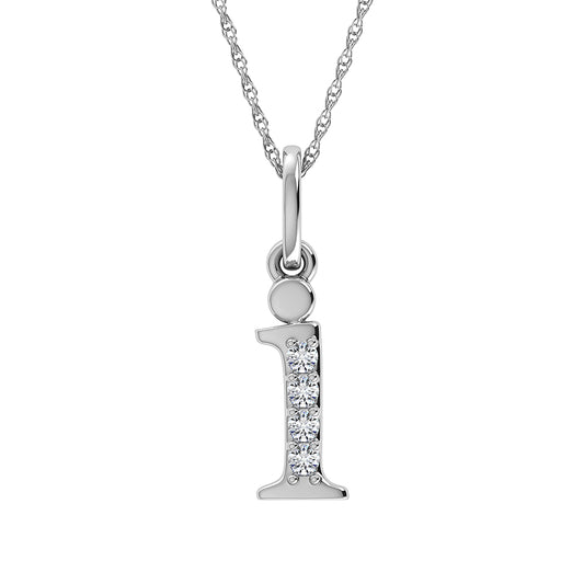 Diamond 1/20 Ct.Tw. Letter I Pendant in 10K White Gold